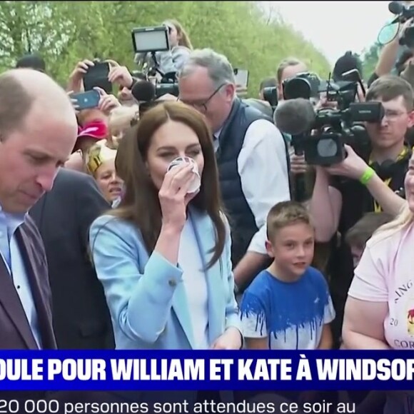 Bain de foule pour Kate et William à Windsor, avant le concert pour le courronement du roi Charles III, le 7 mai 2023