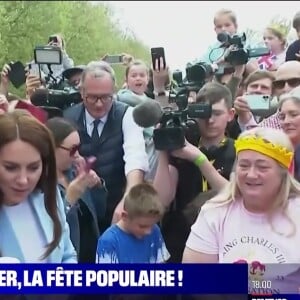 Bain de foule pour Kate et William à Windsor, avant le concert pour le courronement du roi Charles III, le 7 mai 2023