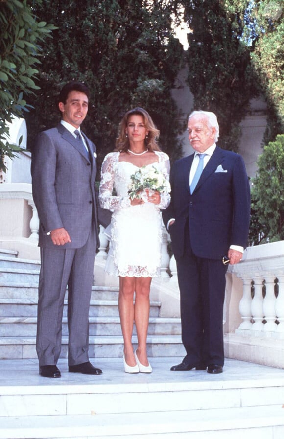 Stéphanie de Monaco et Daniel Ducruet ont été mariés de 1995 à 1996. 
La princesse Stéphanie de Monaco, son mari Daniel Ducruet et son père le prince Rainier en juillet 1995 lors du mariage de la benjamine de la fratrie du Rocher