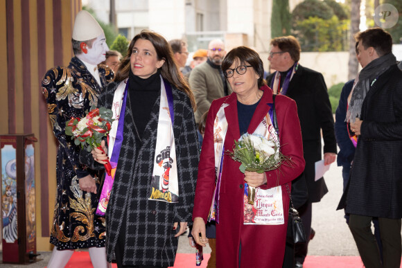 La princesse Stéphanie de Monaco, Charlotte Casiraghi - Arrivées au 2ème jour du 45ème Festival International du Cirque de Monte Carlo sous le chapiteau Fontvieille à Monaco le 21 janvier 2023. © Olivier Huitel/Pool/Bestimage