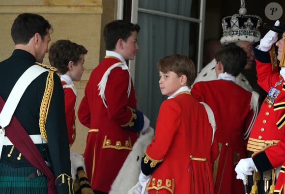 Le prince George de Galles - Sortie de la cérémonie de couronnement du roi d'Angleterre à l'abbaye de Westminster de Londres, Royaume Uni, le 6 mai 2023.