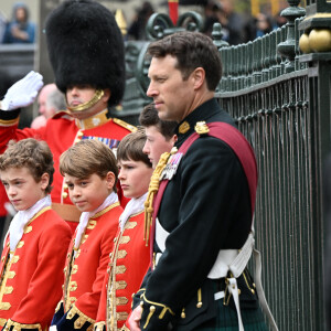 Le roi compte sur lui en toutes circonstances.
Le prince George de Galles - Les invités arrivent à la cérémonie de couronnement du roi d'Angleterre à l'abbaye de Westminster de Londres, Royaume Uni, le 6 mai 2023 