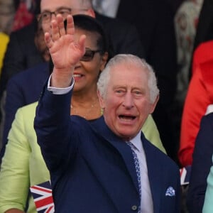 Concert du couronnement du roi et de la reine dans l'enceinte du château de Windsor Le roi Charles III d'Angleterre au concert du couronnement du roi et de la reine dans l'enceinte du château de Windsor, Royaume Uni, le 7 mai 2023.