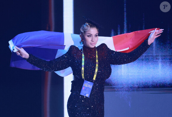 La Zarra, représentante de la France, lors de la répétition de la grande finale de la La 67ème édition du concours de l'Eurovision au M&S Bank Arena à Liverpool, Royaume Uni, le 12 mai 2023. © Sanjin Strukic/PIXSELL/Bestimage