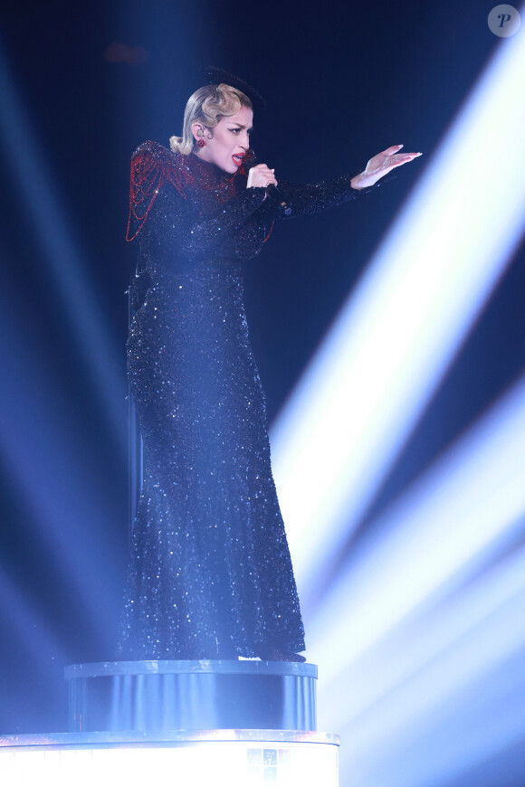 La Zarra lors de la répétition de la grande finale de la La 67e édition du concours de l'Eurovision au M&S Bank Arena à Liverpool le 12 mai 2023 