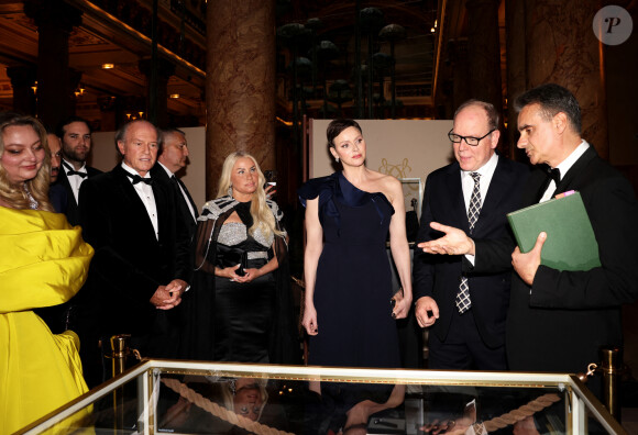 Le prince Albert II de Monaco et la princesse Charlene de Monaco ont reçu cette année un Maria Callas Award et Ioanna Efthimiou, Présidente & Foundatrice du Monaco Gala & Awards - Cérémonie des " Maria Callas " Awards à l'Opéra de Monte-Carlo avec I.Efthimiou, Présidente & Fondatrice du Monaco Gala & Awards. Le Maria Callas Monaco Gala & Awards devient une institution annuelle à Monaco destinée à célébrer l'art et l'opéra ainsi qu'à défendre chaque année une nouvelle cause caritative. Le 12 mai 2023 à Monaco. © Claudia Albuquerque / Bestimage