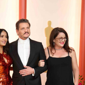 Valentina Paloma Pinault, Salma Hayek, Pedro Pascal et Javiera Balmaceda - Photocall de la 95ème édition de la cérémonie des Oscars à Los Angeles. Le 12 mars 2023 