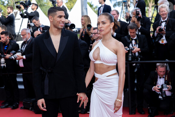 Achraf Hakimi et Hiba Abouk - Montée des marches du film « L’Innocent » lors du 75ème Festival International du Film de Cannes. Le 24 mai 2022 © Olivier Borde / Bestimage