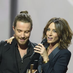 Julien Doré et Virginie Guilhaume - Soirée des 30ème Victoires de la Musique au Zénith de Paris, le 13 février 2015.