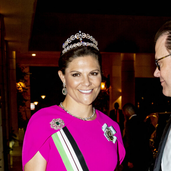 Victoria était accompagné de son rare mari, le prince Daniel. 
La princesse Victoria de Suède et le prince Daniel - Les familles royales sont conviées à une réception pour le mariage du prince Hussein bin Abdullah II et Rajwa Al-Saif au palais Husseiniya à Amman, Jordanie le 1er juin 2023. 