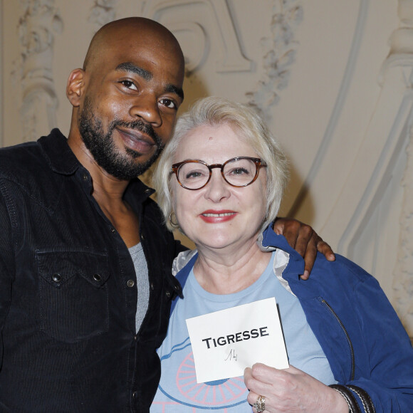 Rudy Berry et sa mère Josiane Balasko - People au defile Jean-Paul Gaultier lors de la fashion week Haute-Couture Automne-Hiver 2013/2014 a Paris le 3 juillet 2013.
