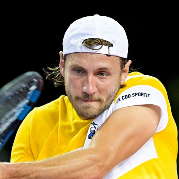 Lucas Pouille (Fra) lors de l'Open Sud de France 2022 à Montpellier, France, le 1er février 2022. © Jean-Baptiste Autissier/Panoramic/Bestimage