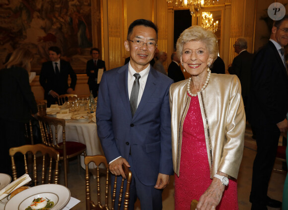 Exclusif - Hélène Carrère d'Encausse, Secrétaire perpétuel de l'Académie française et Lu Shaye, ambassadeur de Chine en France - Mercredi 31 mai 2023, le dîner du Cercle de la Revue des Deux Mondes, orchestré par Marc Ladreit de Lacharrière, s'est réuni au Cercle de l'Union Interalliée en l'honneur de Laurent Wauquiez (Président de la Région Auvergne – Rhône-Alpes). © Marc Ausset-Lacroix / Bestimage