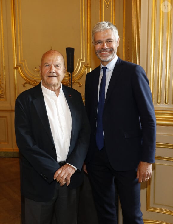 Exclusif - Marc Ladreit de Lacharrière et Laurent Wauquiez - Mercredi 31 mai 2023, le dîner du Cercle de la Revue des Deux Mondes, orchestré par Marc Ladreit de Lacharrière, s'est réuni au Cercle de l'Union Interalliée en l'honneur de Laurent Wauquiez (Président de la Région Auvergne – Rhône-Alpes). © Marc Ausset-Lacroix / Bestimage