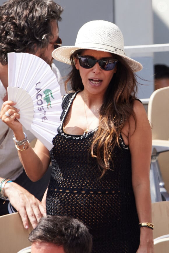 Reem Kherici, enceinte dans les tribunes lors des Internationaux de France de Tennis de Roland Garros 2023. Paris, le 7 juin 2023. © Jacovides / Moreau / Bestimage 