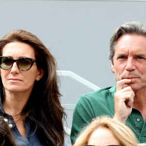 Anne-Claire Coudray et son mari Nicolas Vix dans les tribunes lors des internationaux de tennis de Roland Garros à Paris, France, le 3 juin 2019. © Jacovides-Moreau/Bestimage