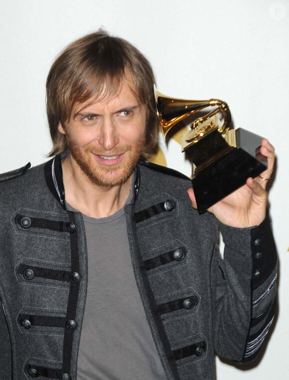 David Guetta et son Grammy du meilleur remix, à Los angeles, le 31 janvier 2010 !