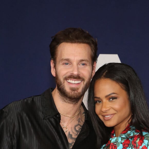 Matt Pokora et Christina Milian - Première du film "Ambulance" à Los Angeles, le 4 avril 2022. 