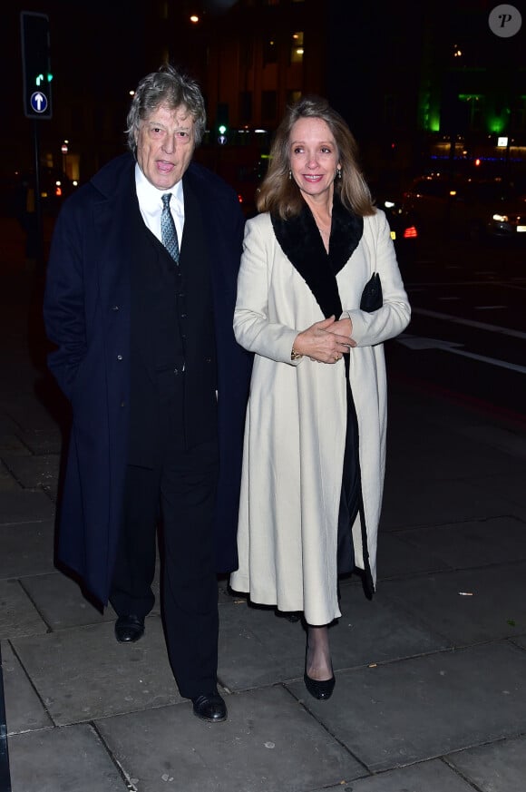 Sabrina Guinness et son mari Sir Tom Stoppard - Mariage de Ben Goldsmith et Jemima Jones à Londres, le 19 décembre 2014. 