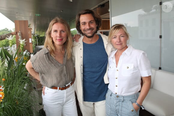 Exclusif - Agathe Lecaron, Bertrand Chameroy et Anne-Élisabeth Lemoine - Célébrités au Déjeuner France TV lors des Internationaux de France de Tennis de Roland Garros 2023 - Jour 15 à Paris le 11 Juin 2023. © Bertrand Rindoff / Bestimage 