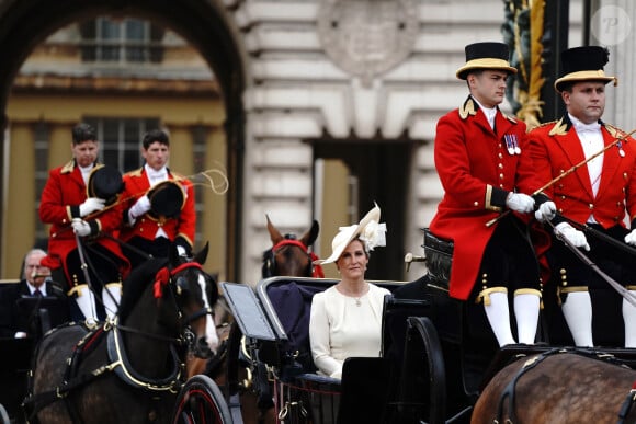 Sophie, duchesse d'Edimbourg - La famille royale d'Angleterre lors du défilé "Trooping the Colour" à Londres. Le 17 juin 2023 