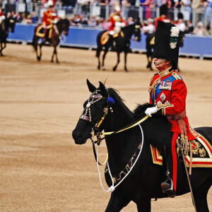 Le roi Charles III - La famille royale d'Angleterre lors du défilé "Trooping the Colour" à Londres. Le 17 juin 2023 