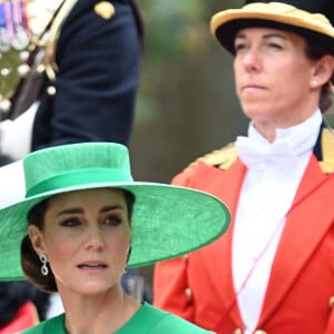 Kate Catherine Middleton, princesse de Galles - La famille royale d'Angleterre lors du défilé "Trooping the Colour" à Londres. Le 17 juin 2023 