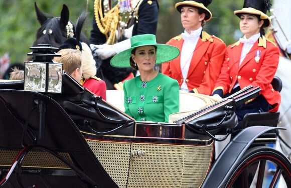 Kate Catherine Middleton, princesse de Galles - La famille royale d'Angleterre lors du défilé "Trooping the Colour" à Londres. Le 17 juin 2023 