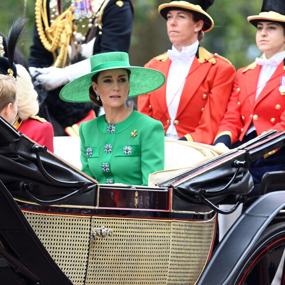 Kate Catherine Middleton, princesse de Galles - La famille royale d'Angleterre lors du défilé "Trooping the Colour" à Londres. Le 17 juin 2023 