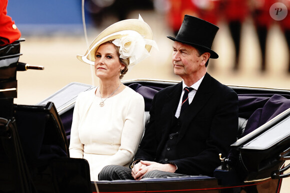 Sophie, duchesse d'Edimbourg, et Tim Laurence - La famille royale d'Angleterre lors du défilé "Trooping the Colour" à Londres. Le 17 juin 2023 