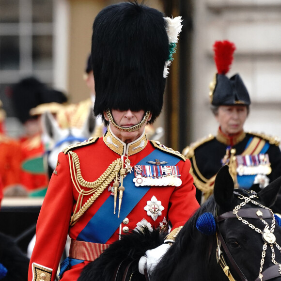 Le roi Charles III - La famille royale d'Angleterre lors du défilé "Trooping the Colour" à Londres. Le 17 juin 2023 