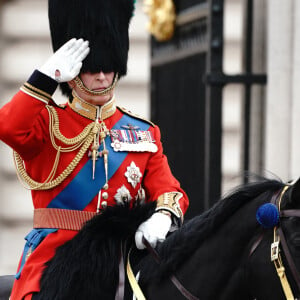 Le roi Charles III - La famille royale d'Angleterre lors du défilé "Trooping the Colour" à Londres. Le 17 juin 2023 