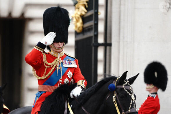 Le roi Charles III - La famille royale d'Angleterre lors du défilé "Trooping the Colour" à Londres. Le 17 juin 2023 