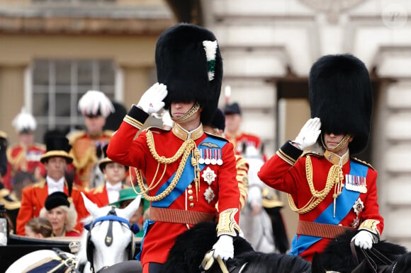 Le prince William de Galles et le duc Edward d'Edimbourg - La famille royale d'Angleterre lors du défilé "Trooping the Colour" à Londres. Le 17 juin 2023 