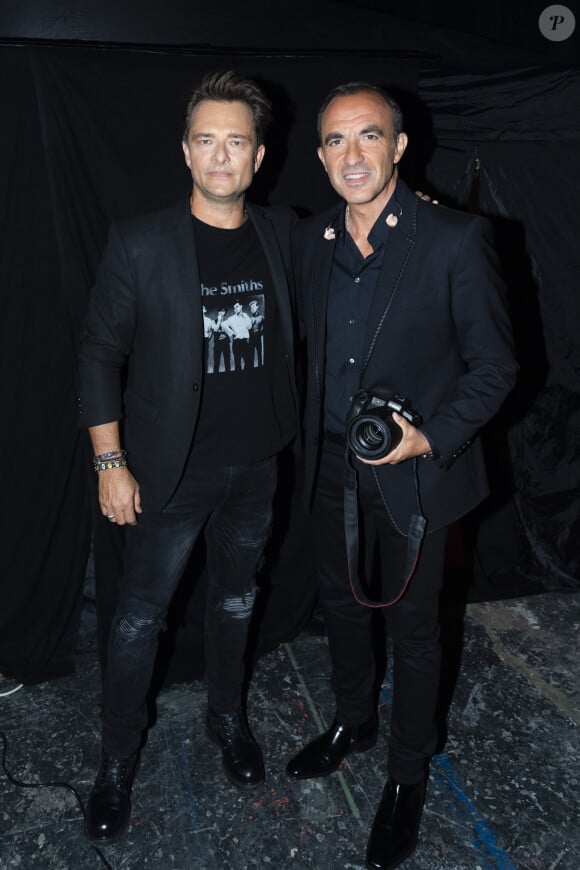 Exclusif - David Hallyday et Nikos Aliagas - Backstage de l'enregistrement de l'émission "La Chanson secrète 5", qui sera diffusée le 11 janvier 2020 sur TF1, à Paris. Le 17 décembre 2019 © Gaffiot-Perusseau / Bestimage 