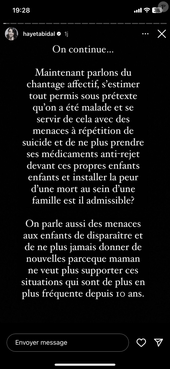 "On parle aussi des menaces aux enfants de disparaître et de ne plus jamais donner de nouvelles", ajoute-t-elle
