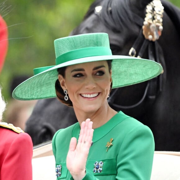 Kate Catherine Middleton, princesse de Galles - La famille royale d'Angleterre lors du défilé "Trooping the Colour" à Londres. Le 17 juin 2023