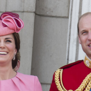 Catherine Kate Middleton, duchesse de Cambridge et le prince William, duc de Cambridge - La famille royale d'Angleterre au palais de Buckingham pour assister à la parade "Trooping The Colour" à Londres le 17 juin 2017. 