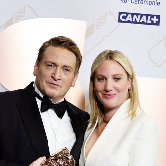 Benoît Magimel César Du Meilleur Acteur Dans Pacifiction - Tourment Sur Les Îles et sa femme Margot Pelletier - Pressroom - 48ème cérémonie des César à l'Olympia à Paris le 24 février 2023. © Jacovides / Borde / Bestimage