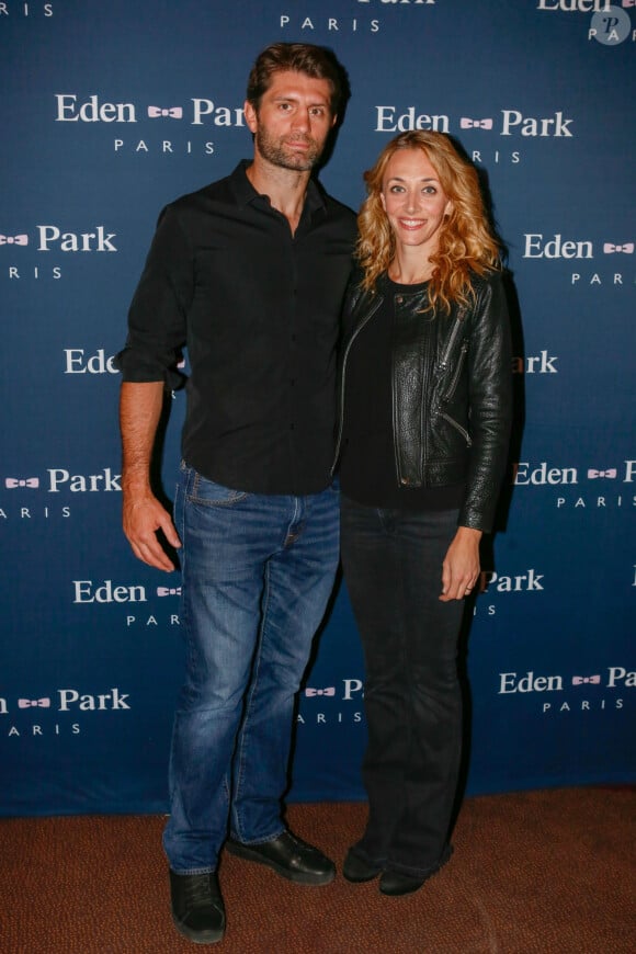 Exclusif - Pierre Rabadan et sa compagne Laurie Delhostal - Avant-première du film "On voulait tout casser" au cinéma Gaumont Marignan à Paris, le 27 mai 2015.