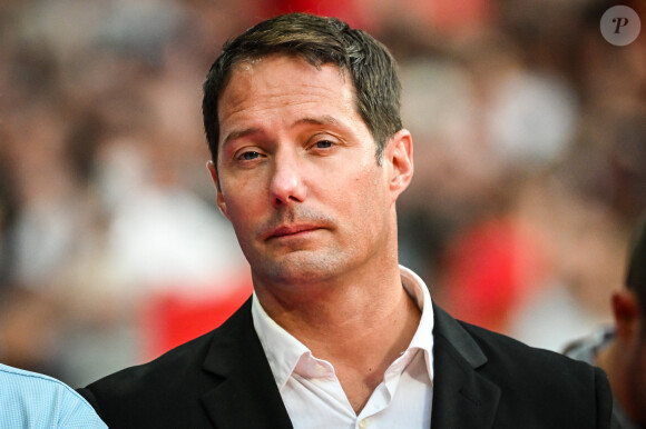 Thomas Pesquet en tribunes lors de la finale de rugby Top 14 opposant le Stade Toulousain Rugby (Toulouse) au Stade Rochelais (La Rochelle) au Stade de France à Saint-Denis, Seine Saint-Denis, le 17 juin 2023. Toulouse a gagné 29-26. © Matthieu Mirville/Bestimage 