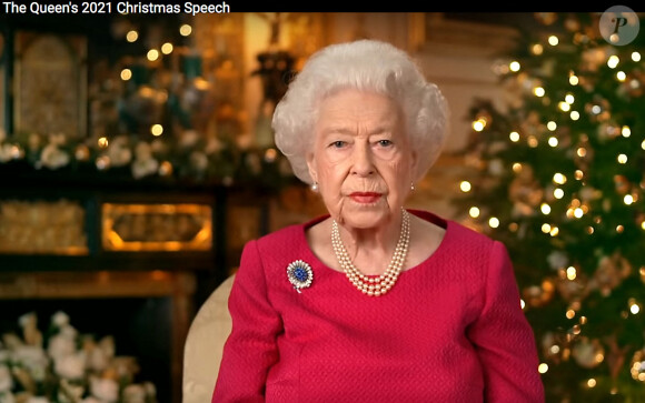 Le discours de Noël 2021 de la reine Elisabeth II d'Angleterre le 25 décembre 2021 au château de Windsor © Youtube via Bestimage 