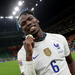 Paul Pogba - La France remporte la coupe de la Ligue des Nations en battant l'Espagne 2 buts à 1 à Milan le 10 octobre 2021. © Inside/Panoramic/Bestimage