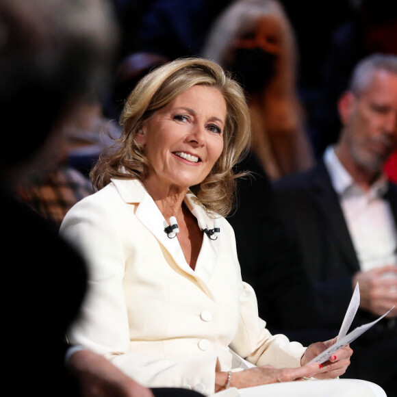 Exclusif - Claire Chazal - Enregistrement de l'émission "Le grand échiquier", diffusée le 21 janvier sur France 3. Pour le premier rendez-vous de l'année, "Le Grand Echiquier", le grand rendez-vous culturel, présenté par C.Chazal, fête les 400 ans de Molière 2021 © Dominique Jacovides / Bestimage 