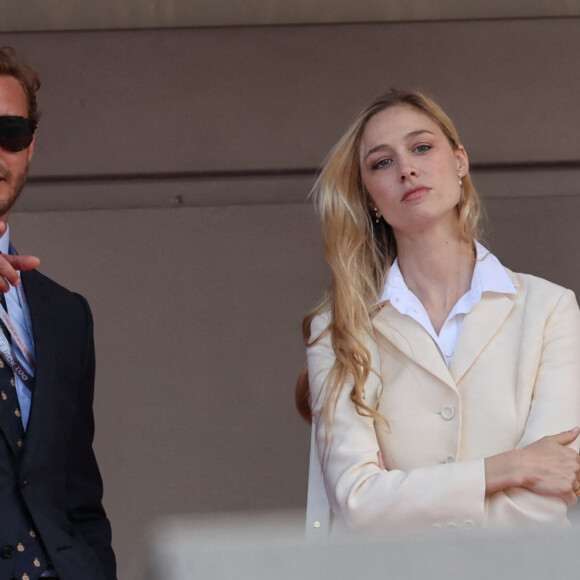 Pierre Casiraghi et sa femme Beatrice Borromeo - 6ème Monaco E-Prix à Monaco, le 6 mai 2023.  © Claudia Albuquerque/Bestimage 