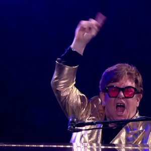 Elton John en concert à Glastonbury - Juin 2023, tournée "Farewell Yellow Brick Road".