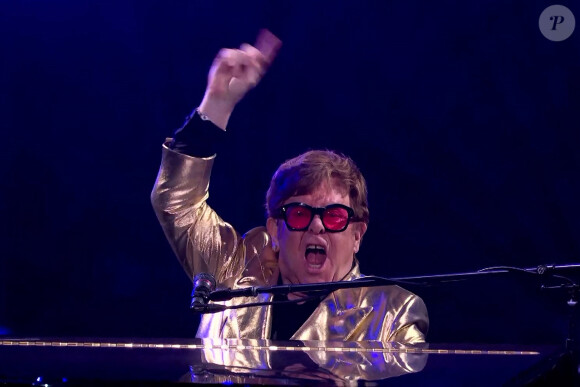 Elton John en concert à Glastonbury - Juin 2023, tournée "Farewell Yellow Brick Road".