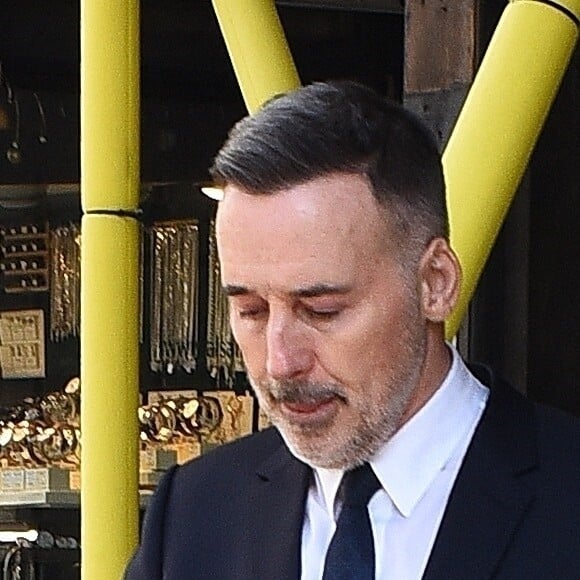 David Furnish à la sortie du tribunal à Londres, le 27 mars 2023. 