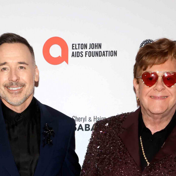 Un adieu à Paris mais pas à la France : avec son mari, Elton John vit dans le Sud de la France.
David Furnish, Elton John à la soirée "Elton John AIDS Foundation" lors de la 95ème édition de la cérémonie des Oscars à Los Angeles le 12 mars 2023. 