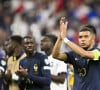 Les Bleus demandent à ce que les violences liées aux émeutes cessent
joie des joueurs de l'equipe de France en fin de match Mbappé Kylian (FRA) - Match de qualifications de l'Euro2024 "France - Grèce (1-0)" au stade de France, le 19 juin 2023. 